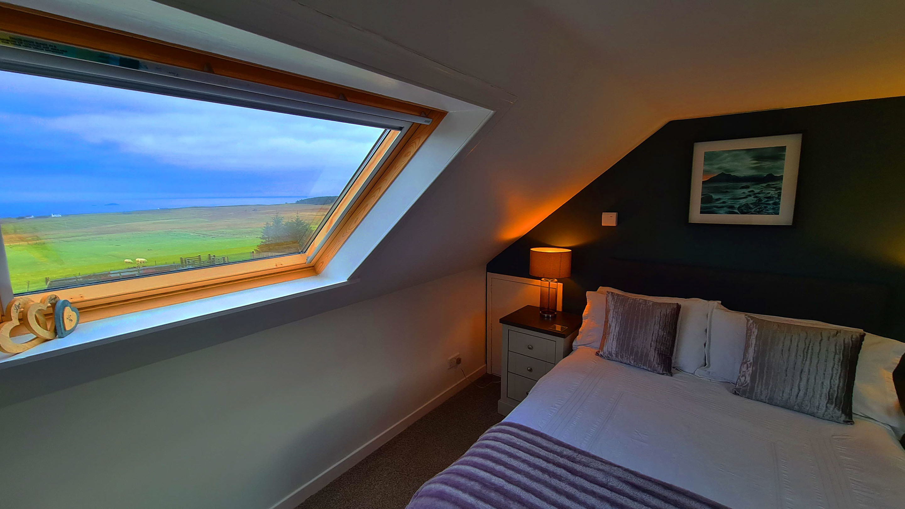 Enjoy sea views of Kilmuir in the North of the Isle of Skye from Fladda Chuain Self Catering accommodation with WIFI